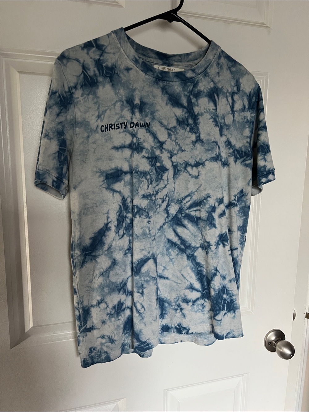 Christy Dawn Blue and White Tie-Dye Short Sleeve Tee